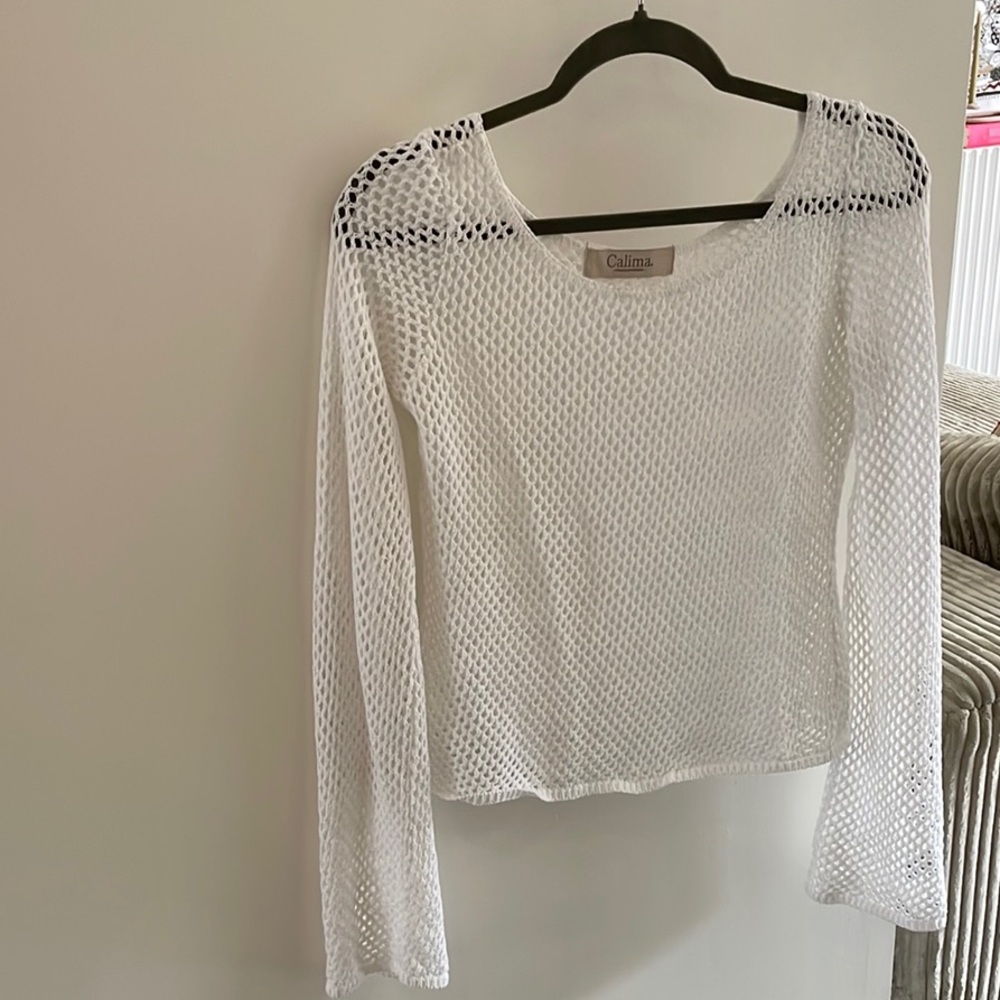 Hand Made in Mexico - White Mesh Women's Top